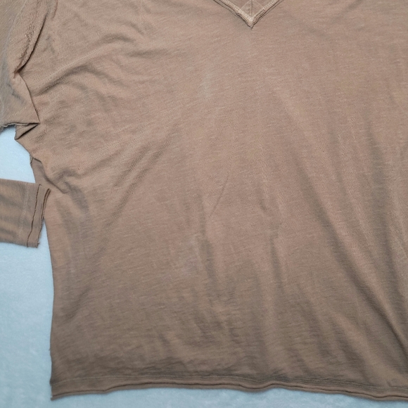 Free People We The Free On My Mind V Neck Shirt Long Sleeve Sz XS Light Earth - Picture 7 of 16